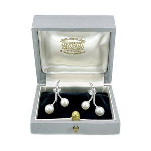 Mayuyama Vintage Designer Akoya Saltwater Cultured Pearl Screwback Cherry 925